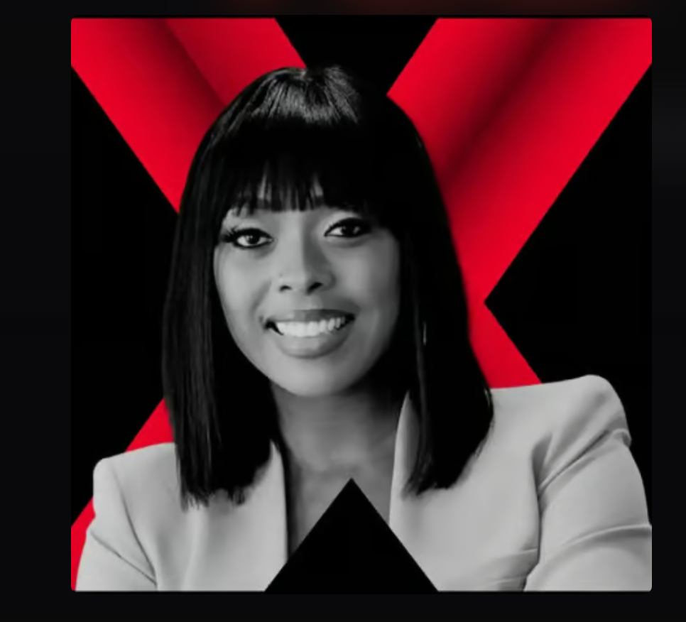 Portrait of Jeneba Wint against a TEDx backdrop